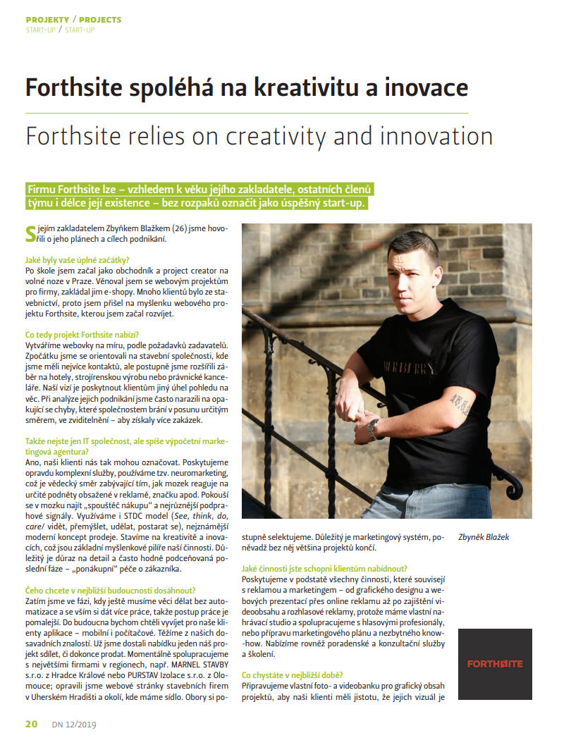 Úryvek z článku v magazínu